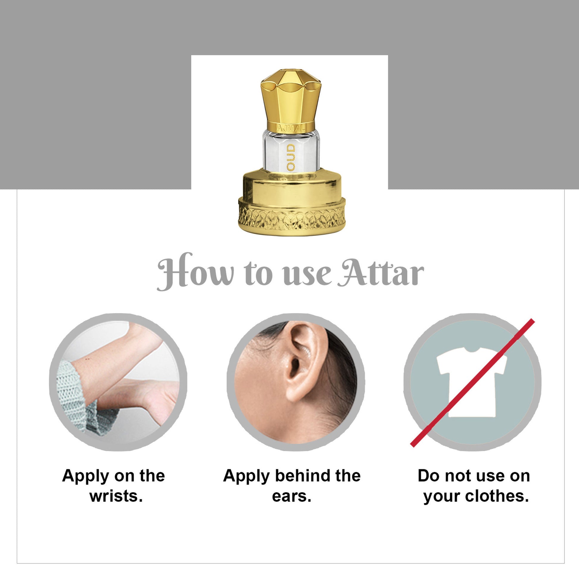 Ajmal India White Oud Attar Concentrated Perfume For Her - Dista