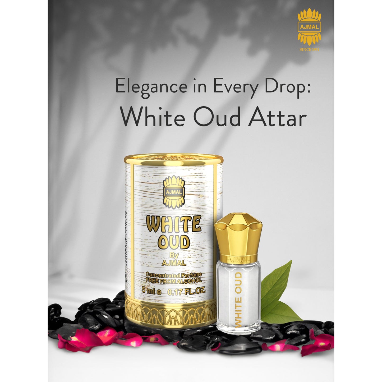 Ajmal India White Oud Attar Concentrated Perfume For Her - Dista