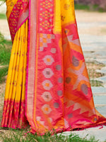 Thumbnail for Astita Yellow Soft Silk Saree