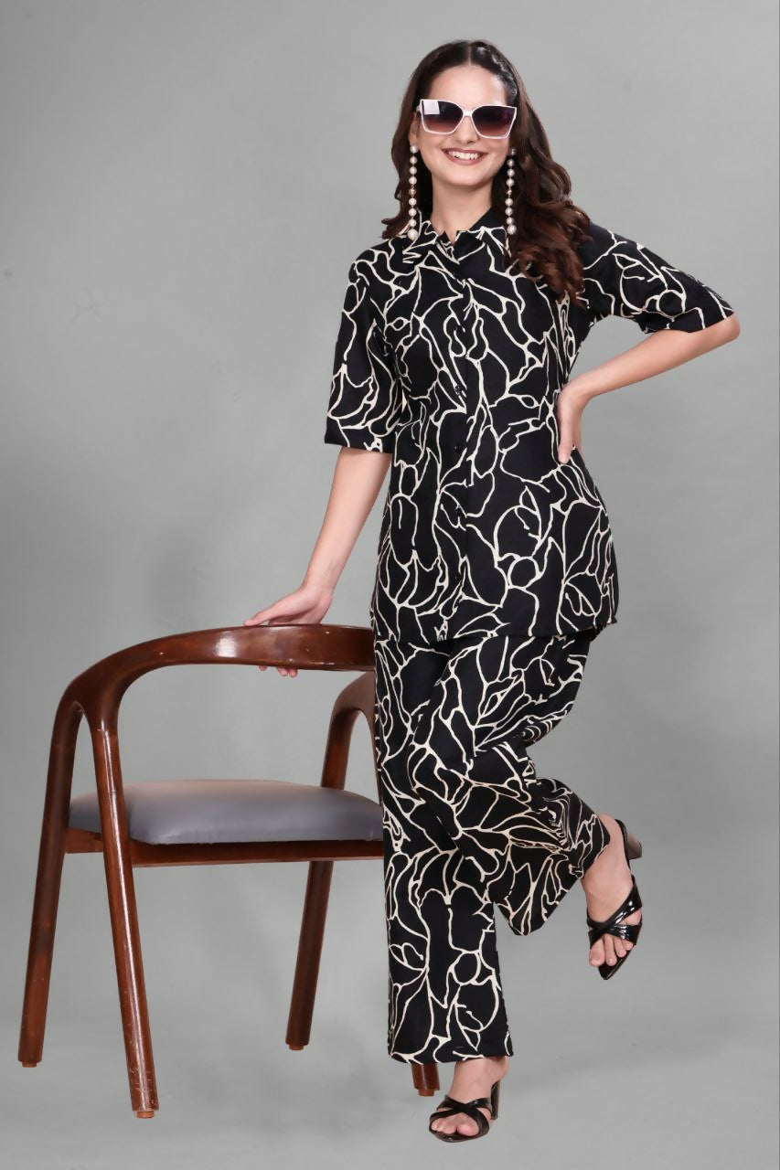 Preksha Creation Cotton Floral Print Kurta Set Co-Ord Set