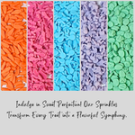 Thumbnail for confect bunny sprinkles orange silver and sky blue red sprinkles pack of 5 100gms