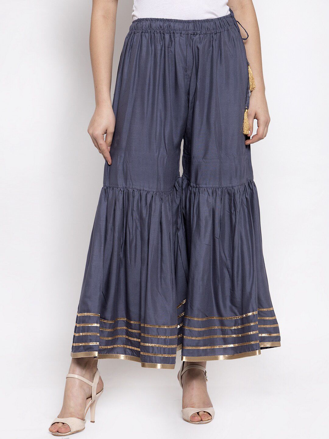 TAG 7 Women Flared Ethnic Palazzos - Distacart