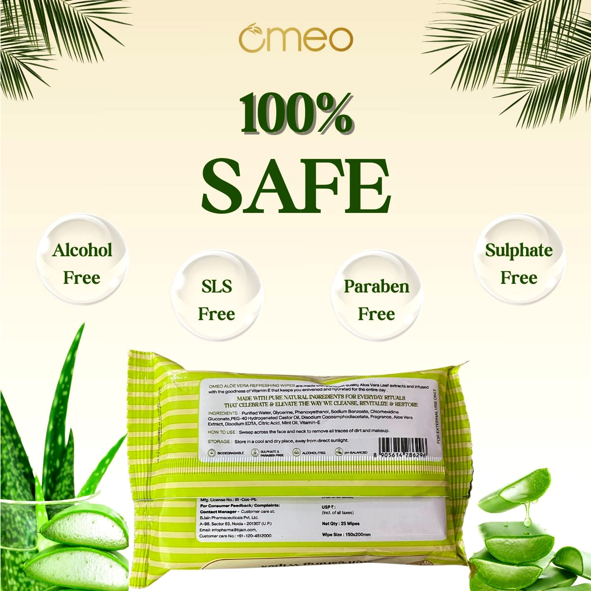 Omeo Aloe Vera Wet Wipes - Dista