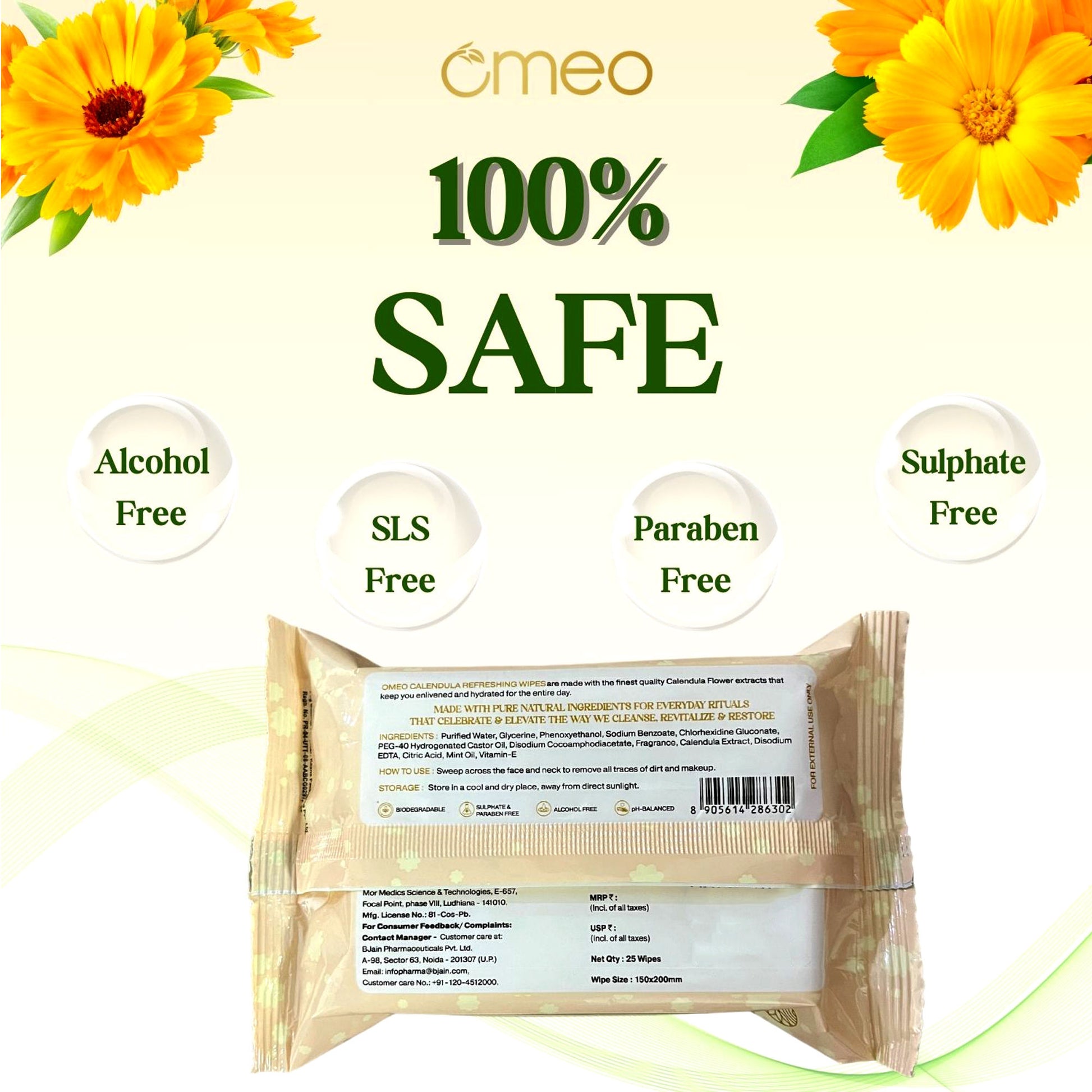 Omeo Calendula Wet Wipes - Dista