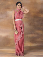 Thumbnail for kasee Embroidered Poly Georgette Saree - Distacart