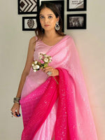 Thumbnail for Anouk Embellished Sequinned Pure Georgette Designer Saree - Distacart