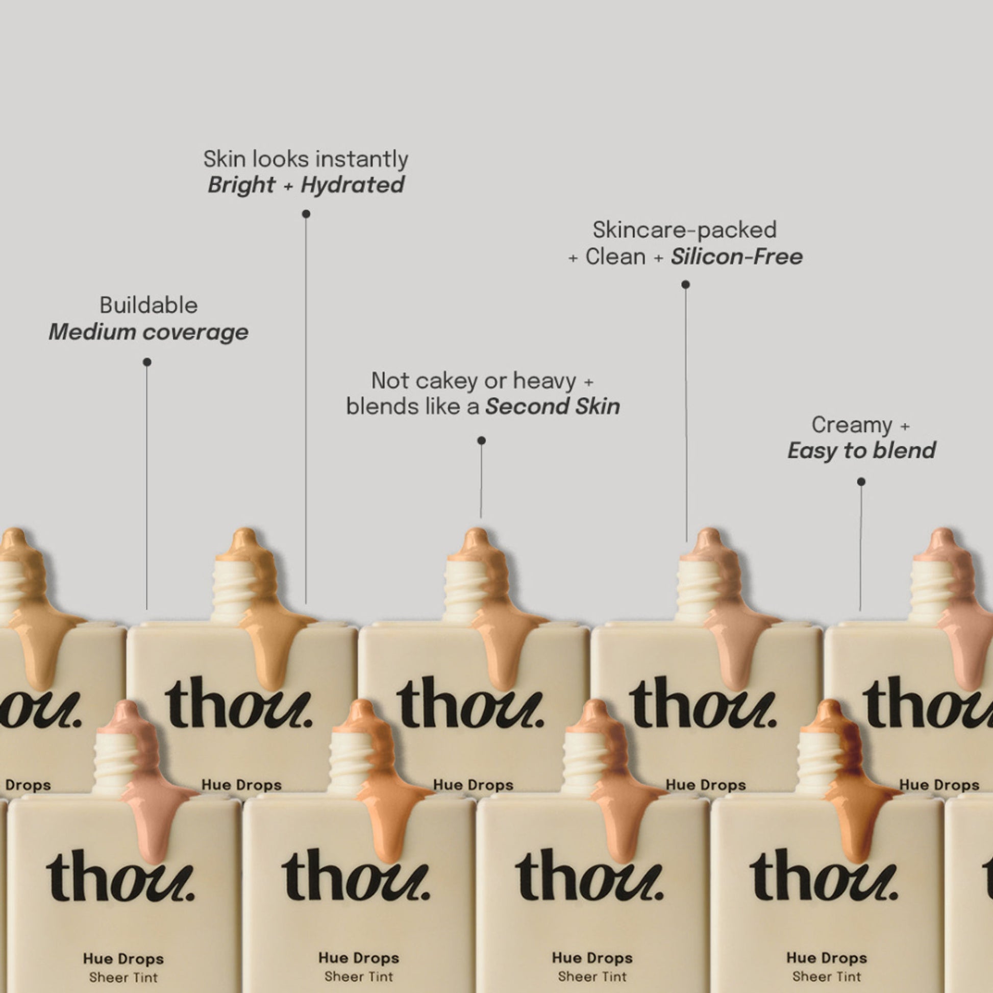Thou Hue Drops Sheer Skin Tint - 260 Warm - Dista