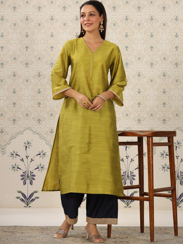 Ode by House of Pataudi Flared Sleeves Straight Kurta - Distacart