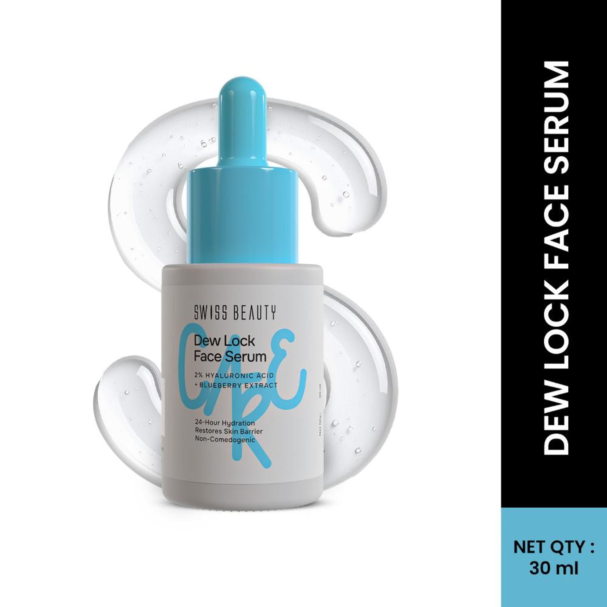 Swiss Beauty Care Dew Lock Face Serum - 2% Hyaluronic Acid & Blueberry Extract