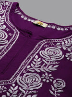 Thumbnail for ADA Women Ethnic Motifs Embroidered Flared Sleeves Mirror Work Kurta - Distacart