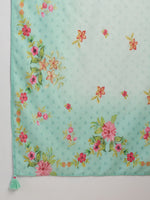 Thumbnail for Indo Era Women Floral Embroidered Thread Work Linen Kurta with Trousers & With Dupatta