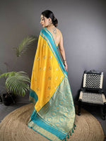 Thumbnail for Joban Fashion Yellow Banarasi Soft Silk Woven Saree