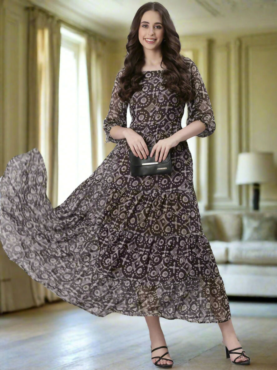Souchii Printed Maxi Dress - Dista