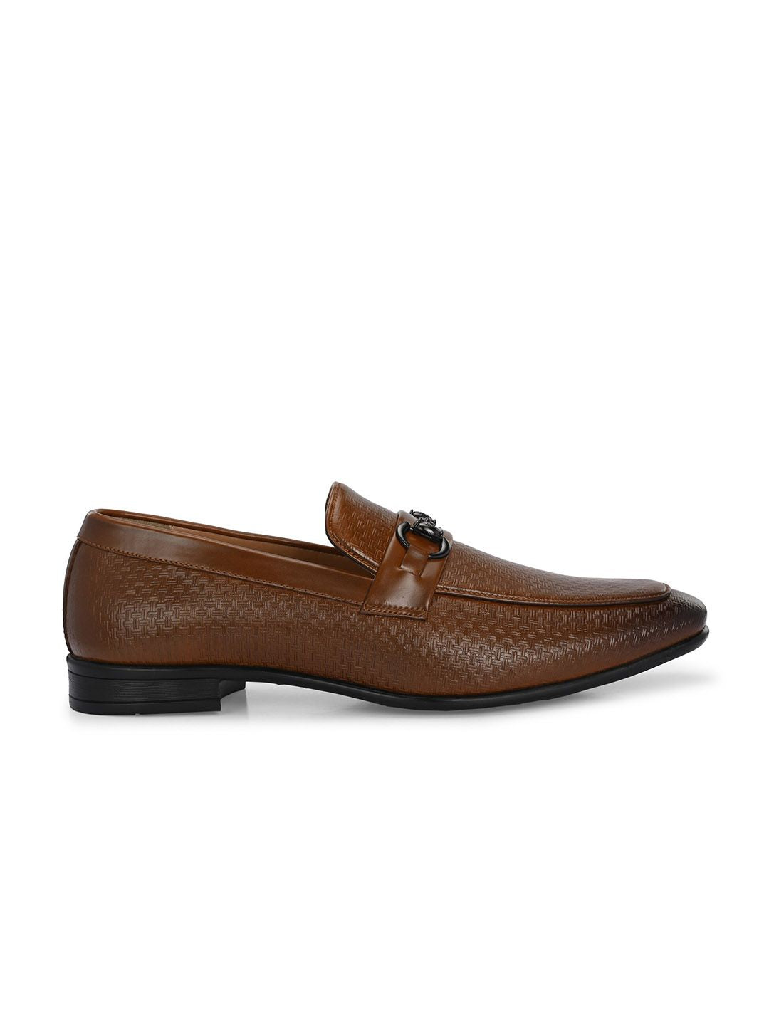 House of Pataudi Men Textured Formal Slip On Loafers