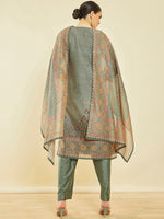 Thumbnail for Soch Ethnic Motifs Printed Sequinned Thread Work Kurta with Trousers & Dupatta - Distacart