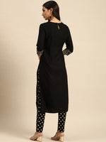 Thumbnail for All About You Women Black Bandhani Printed Kurta with Trousers - Distacart