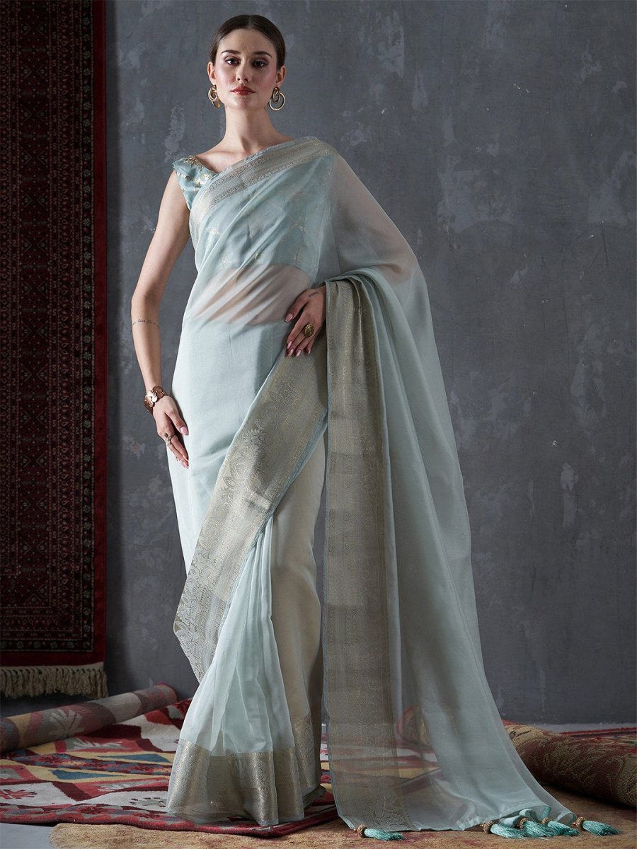 Anouk Ethnic Woven Design Organza Sarees - Distacart