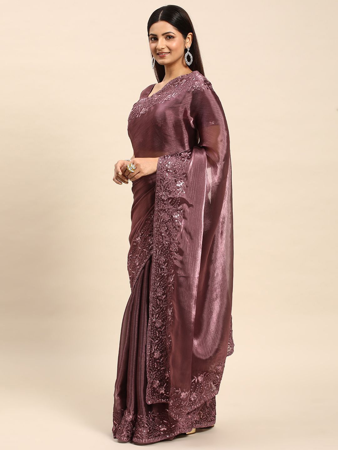 kasee Embroidered Organza Saree - Distacart