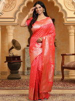 Thumbnail for Astita Banarasi Silk Pink Saree