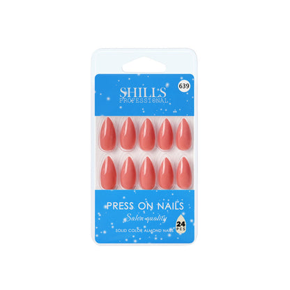 shills professional reusable press on nails almond spn639