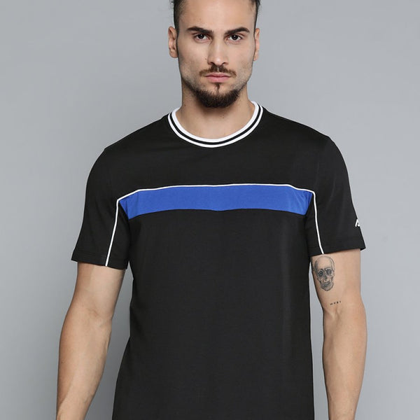 Alcis Men Black Solid Slim Fit Gym T-shirt - Distacart