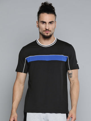 Alcis Men Black Solid Slim Fit Gym T-shirt - Distacart
