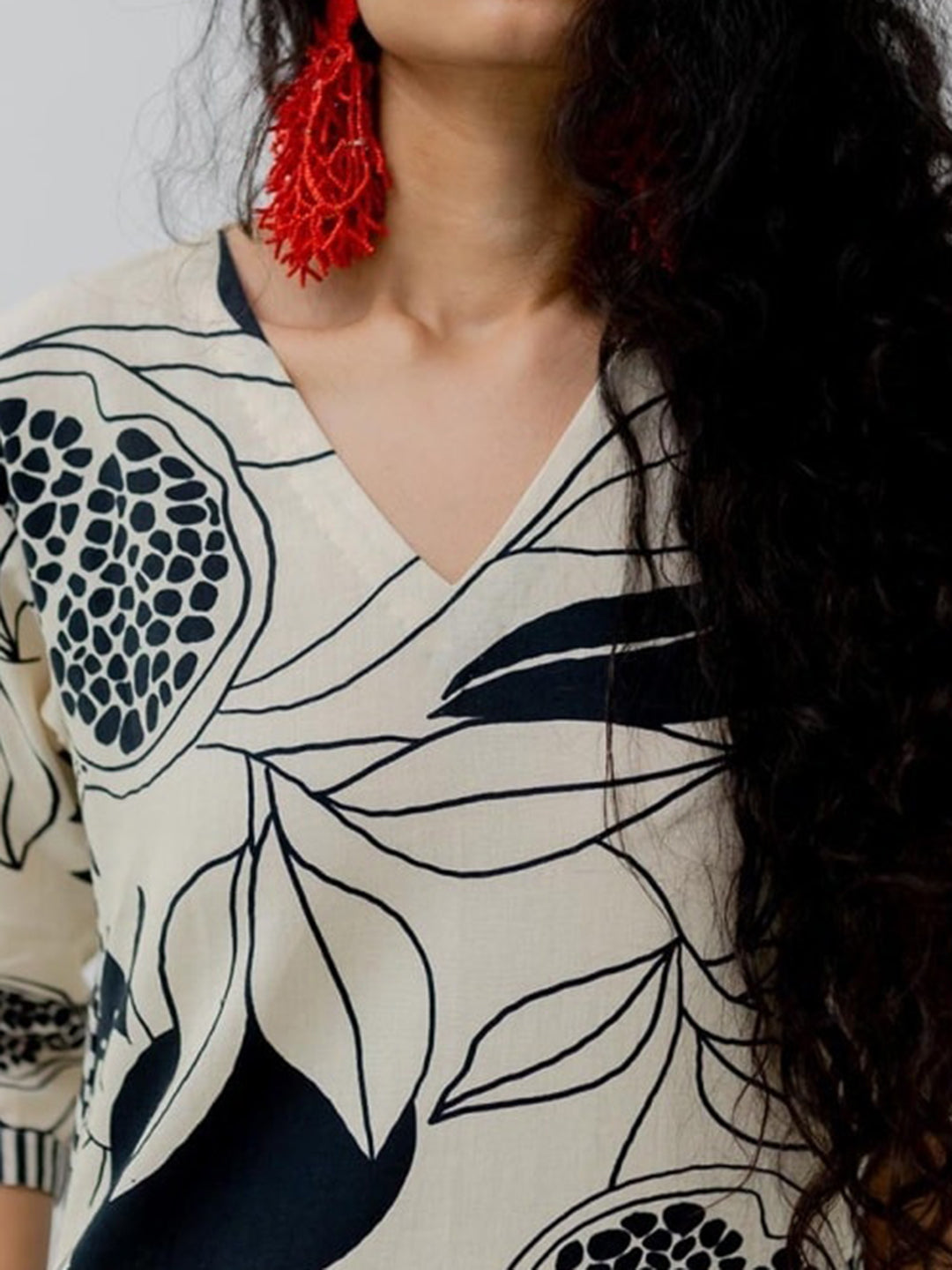 Kalini Floral Printed V-Neck A-Line Kurta with Trouser - Distacart