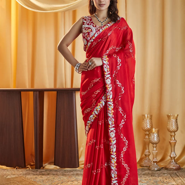 kasee Ethnic Motifs Kutchi Embroidery Pure Silk Saree - Distacart