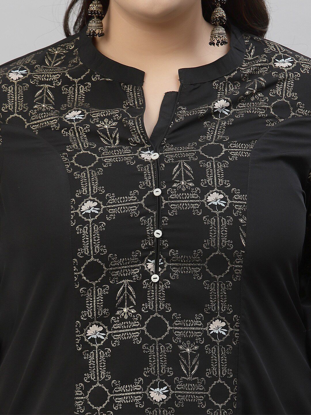 Sztori Printed Notch Neck Regular Kurta with Trousers - Distacart