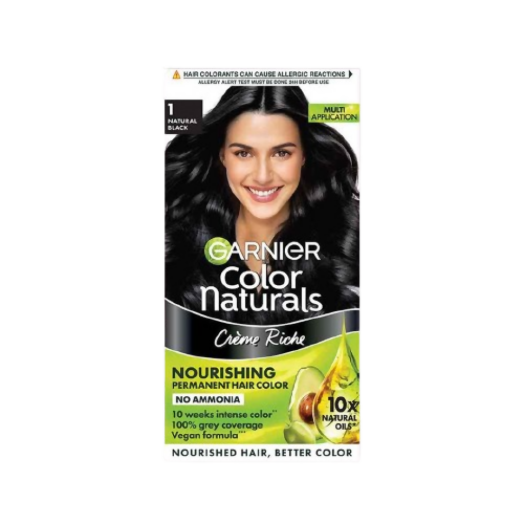 Garnier Color Naturals Creme Riche Hair Color - Shade 1 Natural Black - Distacart