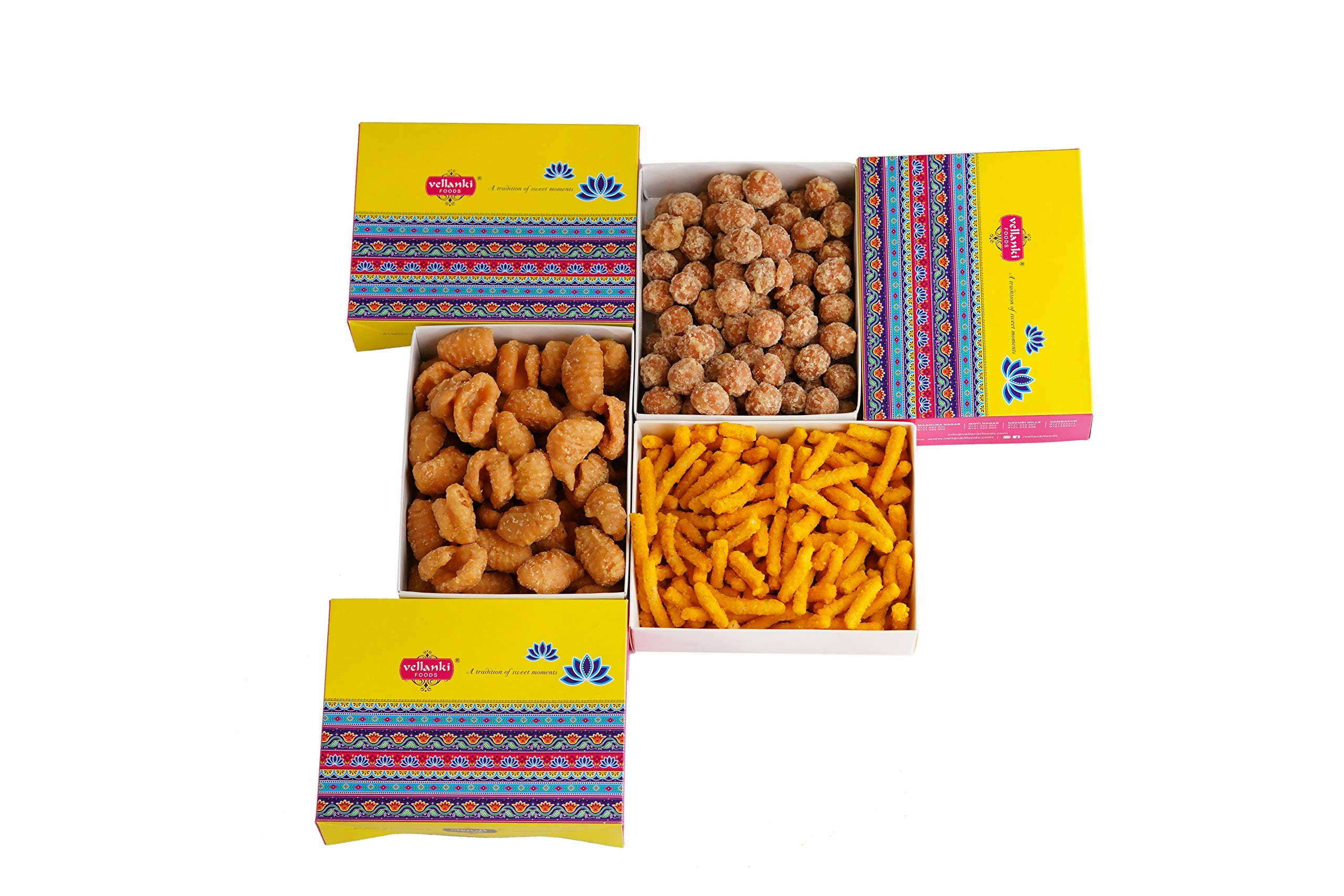 Vellanki Foods Andhra Sweets Combo (250 gm Each) - Venna Vundalu, Gavvalu, Bellam Kommulu - Distacart
