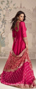 Thumbnail for Anaita Red Vichitra Silk Anarkali Suit with Embroidery Sequins Work - Distacart