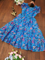 Thumbnail for Preksha Creation Women Digital Print Kota Fabric With Full Lining With Dupatta - Blue - Distacart