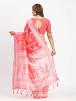 Thumbnail for Astita Linen Cotton Sky Blue Saree