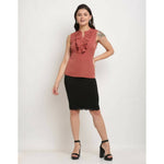 Thumbnail for Aastha Fashion Women's Mauve Pink Polyester Solid Casual Top - Distacart