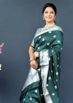 Thumbnail for Jyoti Fashion Women's Bottle Green Soft Banarasi Silk Zari Woven Saree with Blouse - Distacart