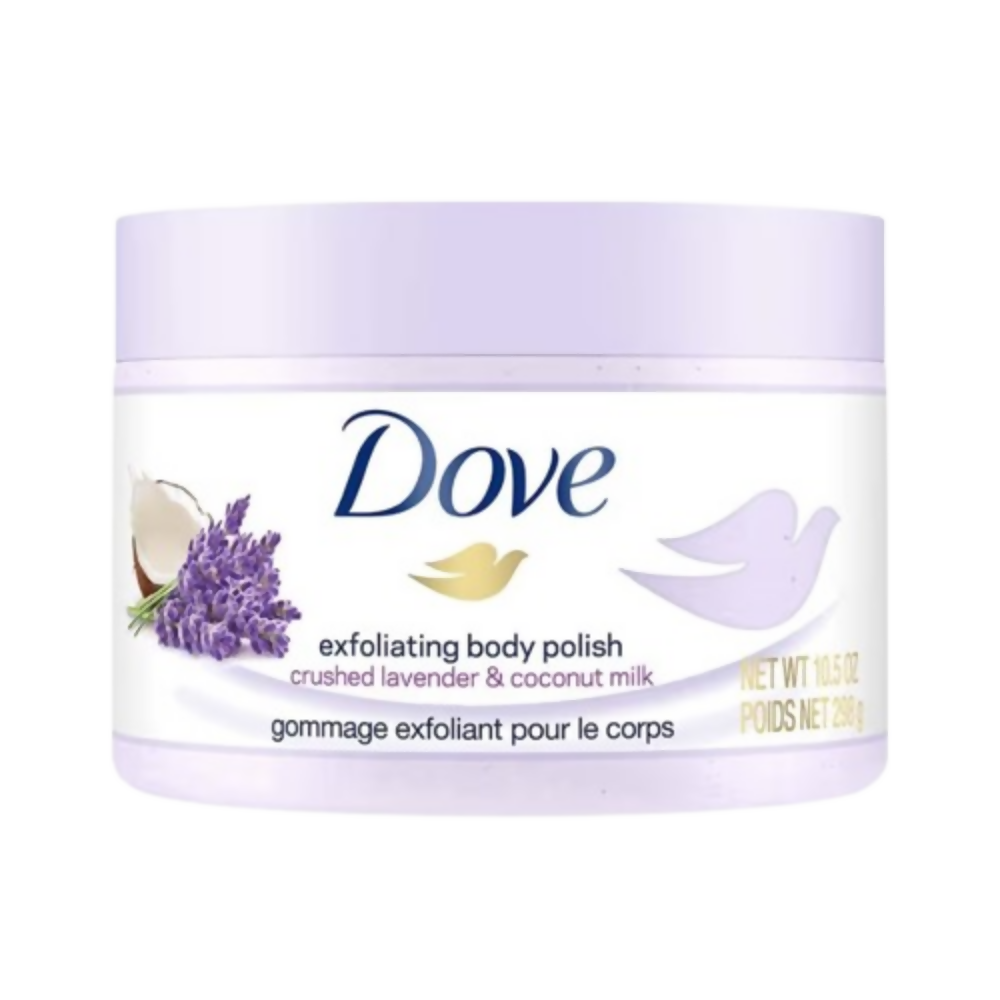 Dove Exfoliating Body Polish Scrub With Crushed Lavender And Coconut Milk