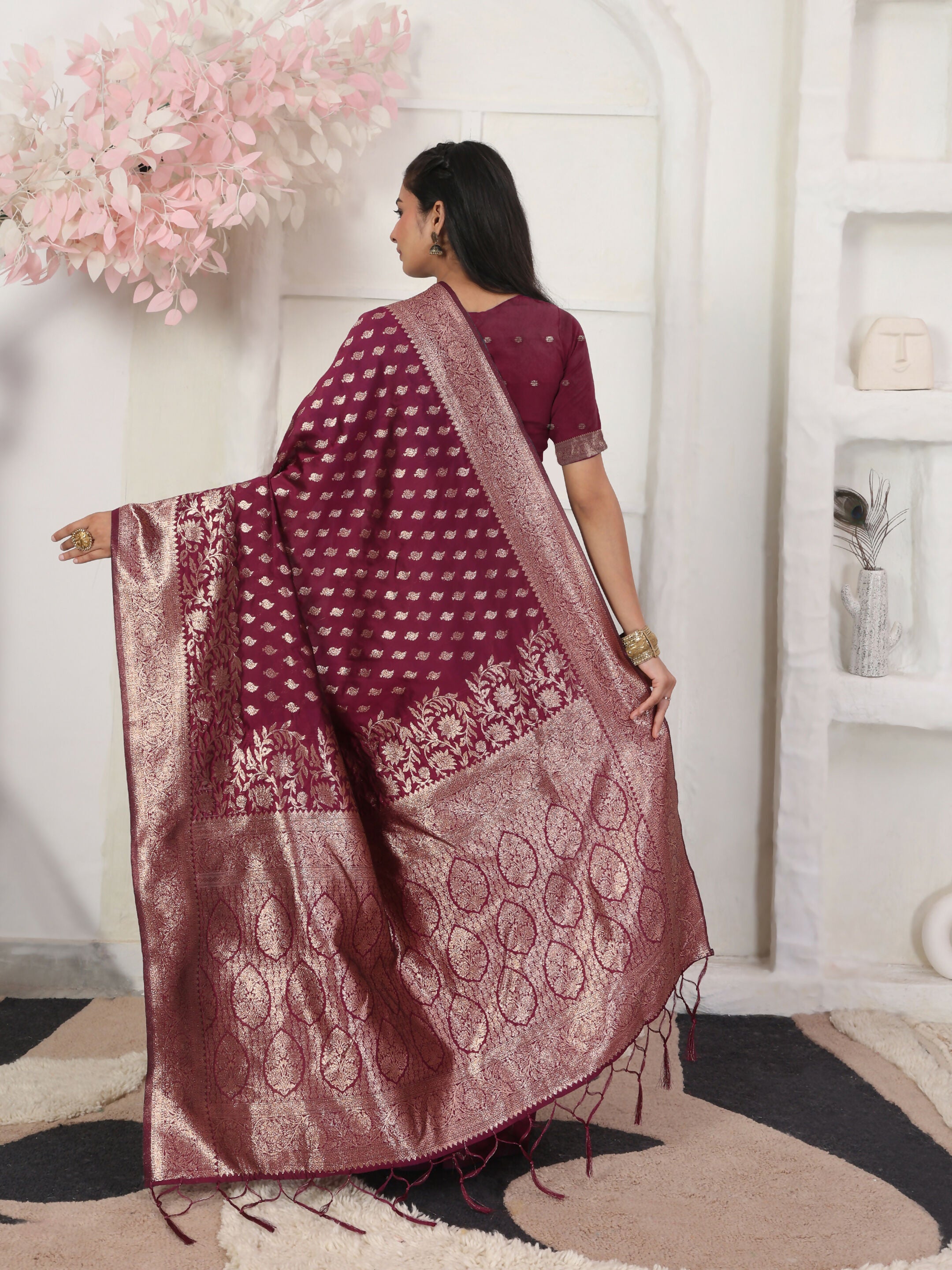 Astita Lichi Silk Green Saree