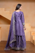 Thumbnail for Teeya Creation Lavender Color Chinon Silk Wedding Wear Trending Palazzo Set - Distacart