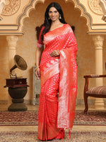 Thumbnail for Astita Banarasi Silk Pink Saree