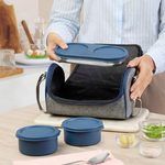 Thumbnail for Borosil Carrymore Microwavable Stainless Steel Lunchbox with Bag - Dista