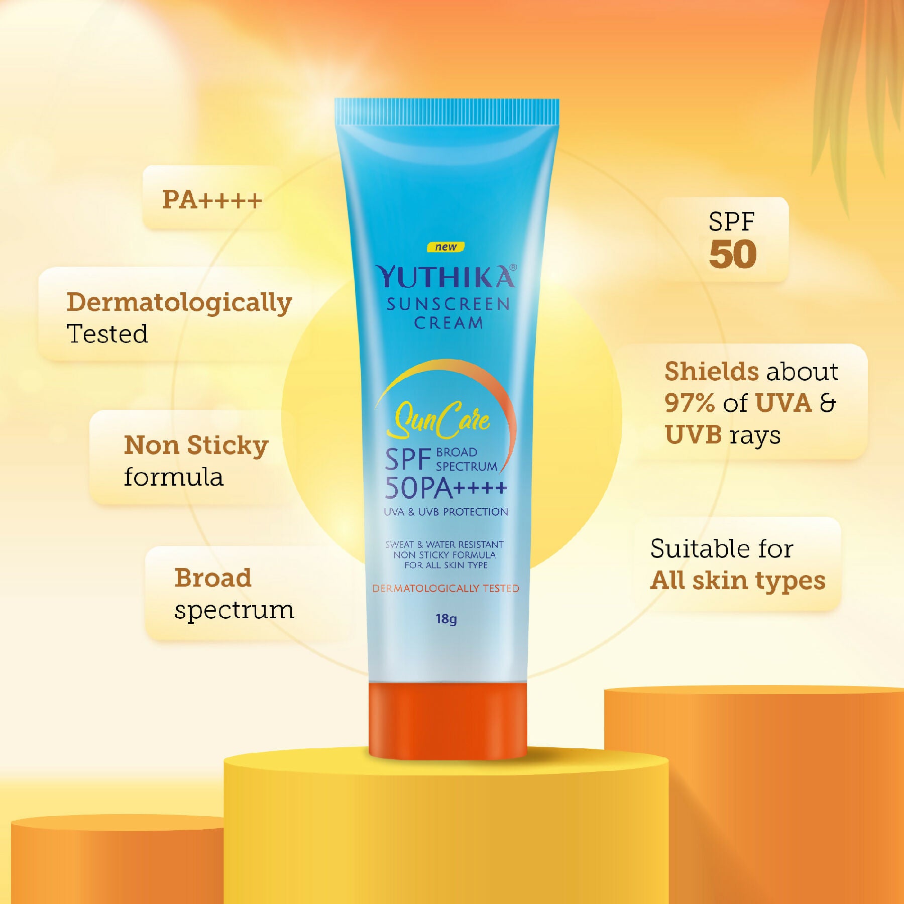 Yuthika Sunscreen Lotion SPF 50 PA+++(Pack of 3) - Distacart