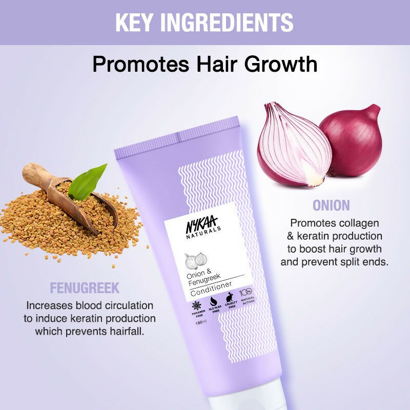 Nykaa Naturals Anti-Hair Fall -Free Conditioner With Onion & Fenugreek - Limited Time Offer