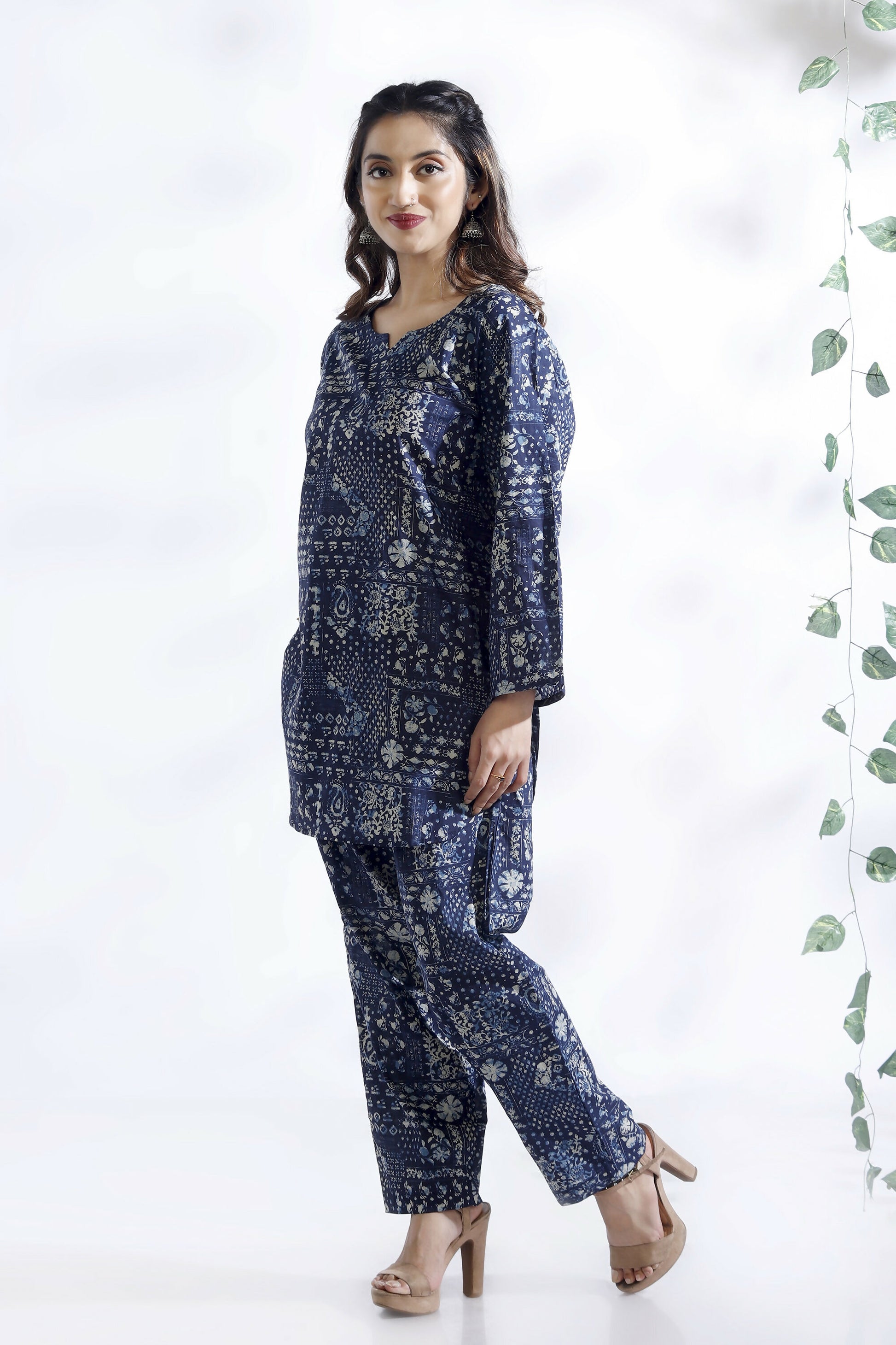 Breathables Abstract Cotton Co-Ord Set – Blue - Dista