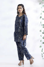 Thumbnail for Breathables Abstract Cotton Co-Ord Set – Blue - Dista