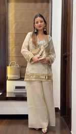 Thumbnail for Teeya Creation New Trendy Stylish Real Mirror Work With Lace Border Kurta Set - Dista