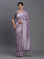 Thumbnail for Astita Linen Cotton Violet Saree