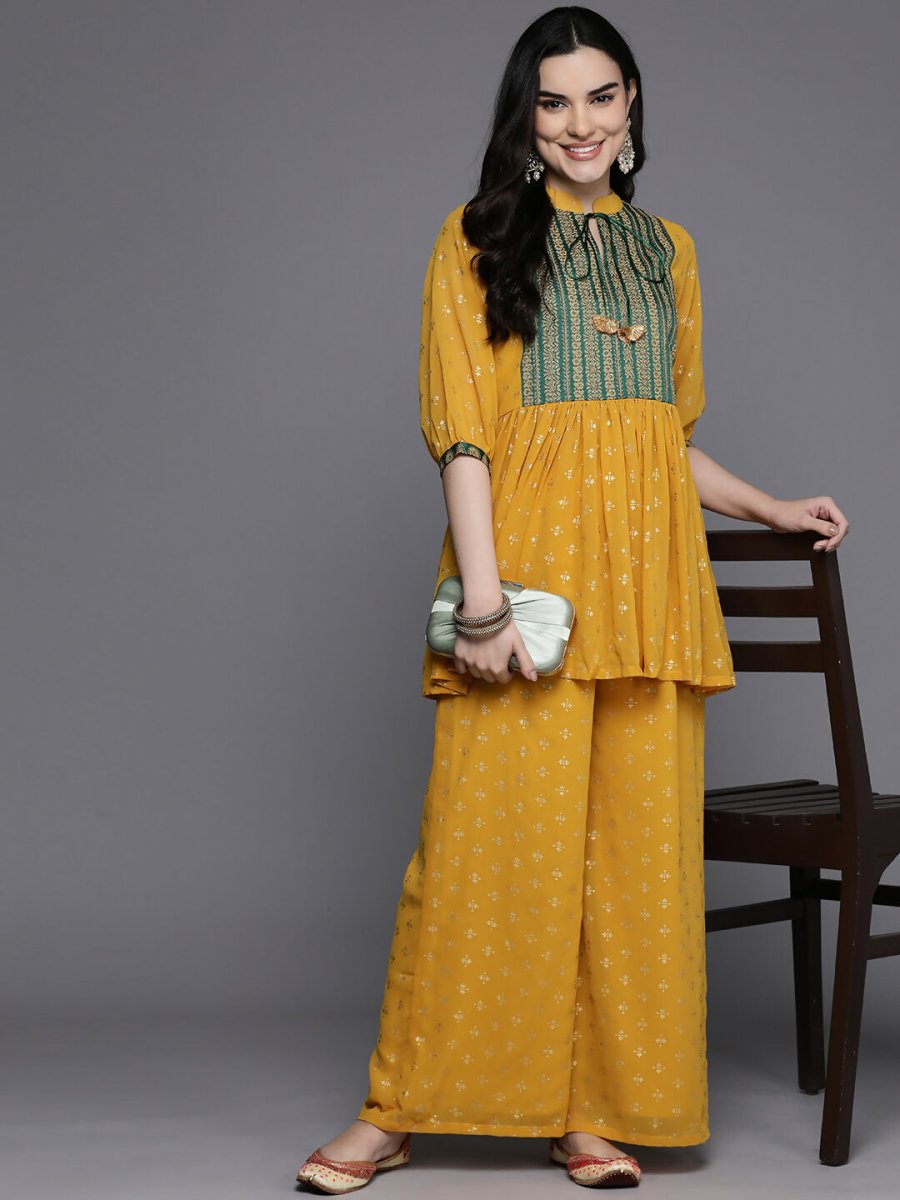 Ahalyaa Women's Traditional Wear Co-ods - Mustard - Distacart