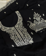 Thumbnail for KC Black Georgette Heavy Embroidered Fancy Suit For Women - Dista