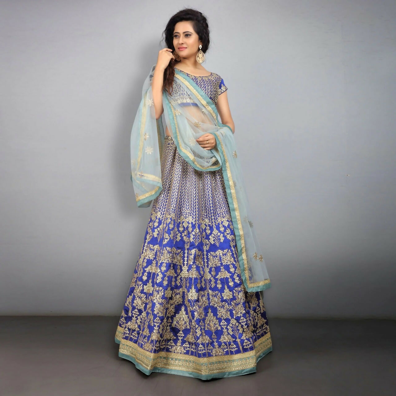 Jyoti Fashion Royal Blue Sequence, Dori & Zari Embroidery Tafeta Silk Lehenga Choli with Dupatta - Distacart